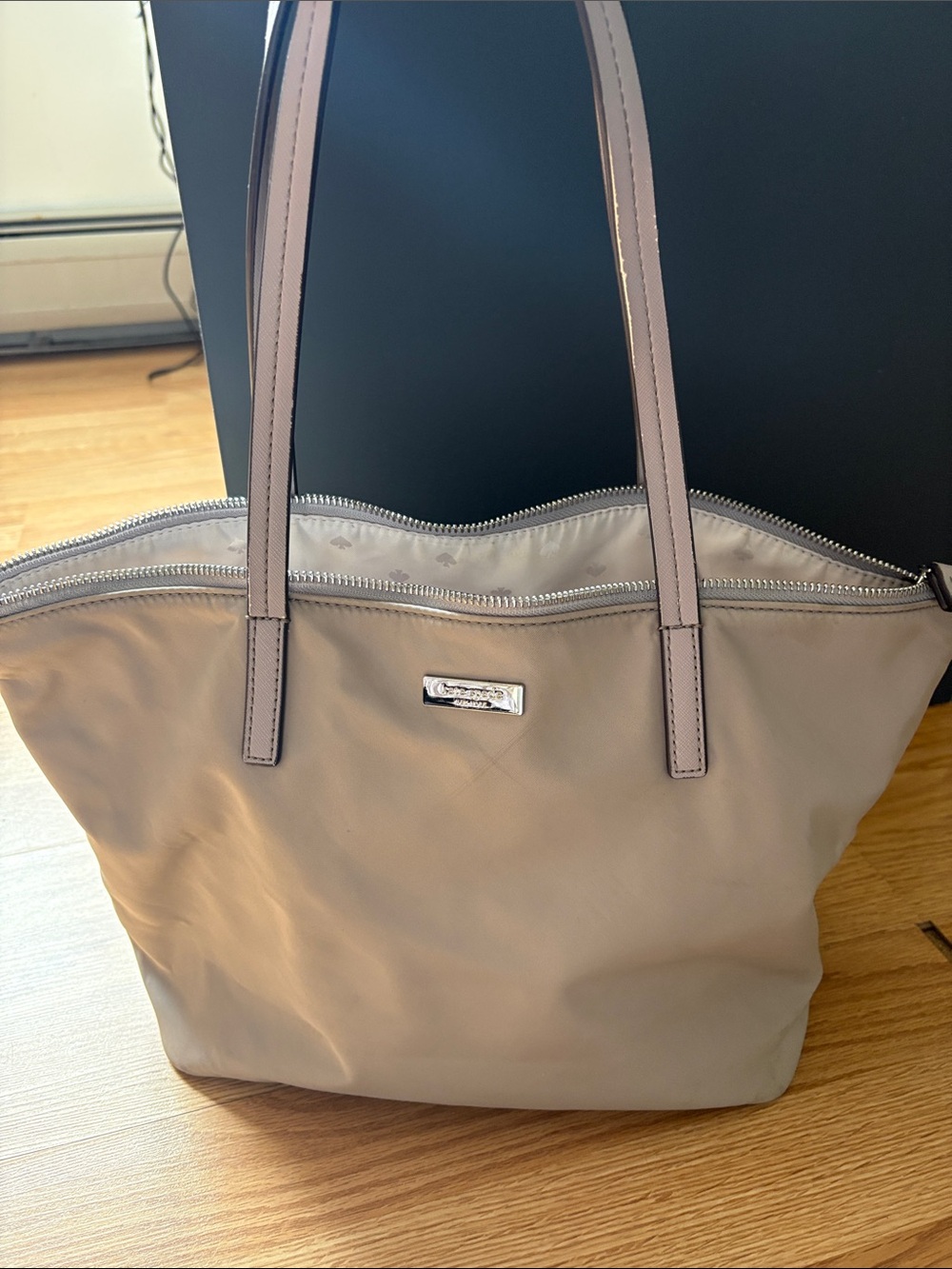 Neutral Beige Tote Bag with Double Straps